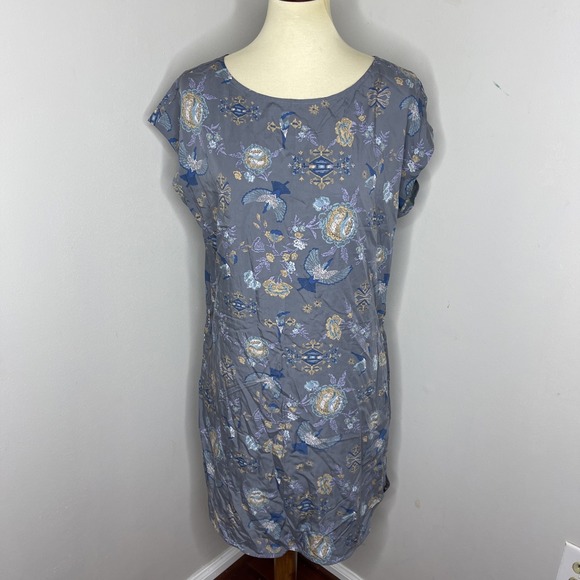 Patagonia Dresses & Skirts - Womens Patagonia June Lake Blue Floral Dress Medium Cap Sleeve‎ Short
